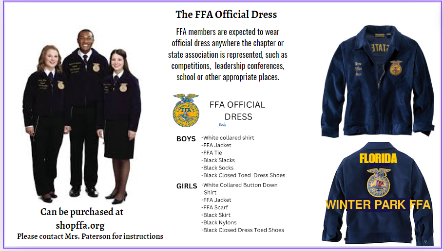 Official Dress example — jacket and required items