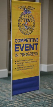 Competitive Event In Progress signage